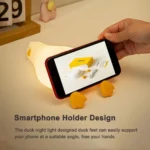 LED Νυχτερινό Φωτάκι Πάπια Ξαπλωμένη – Ρυθμιζόμενη Φωτεινότητα 3 Επιπέδων, Επαναφορτιζόμενο Φωτιστικό Σιλικόνης για Βρέφη, Παιδιά, Υπνοδωμάτια & Γραφεία