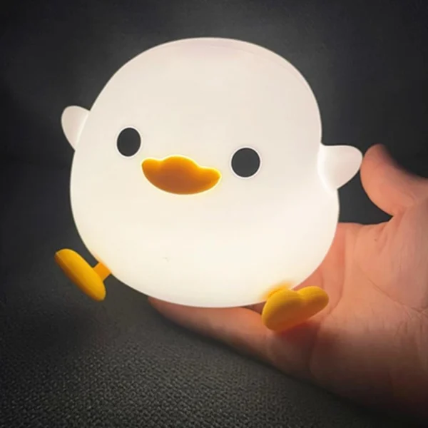 Φωτιστικό Νυκτός Πάπια - Παιδικό LED Φωτιστικό από Σιλικόνη, Ρυθμιζόμενης Έντασης και Επαναφορτιζόμενο, με Χρονοδιακόπτη 20 Λεπτών και Αισθητήρα Αφής