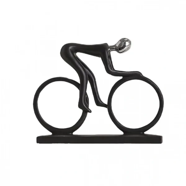 Διακοσμητική Φιγούρα Πολυρητίνης "Ποδηλάτης" Πολυρητίνης 18x17cm Μαύρο
