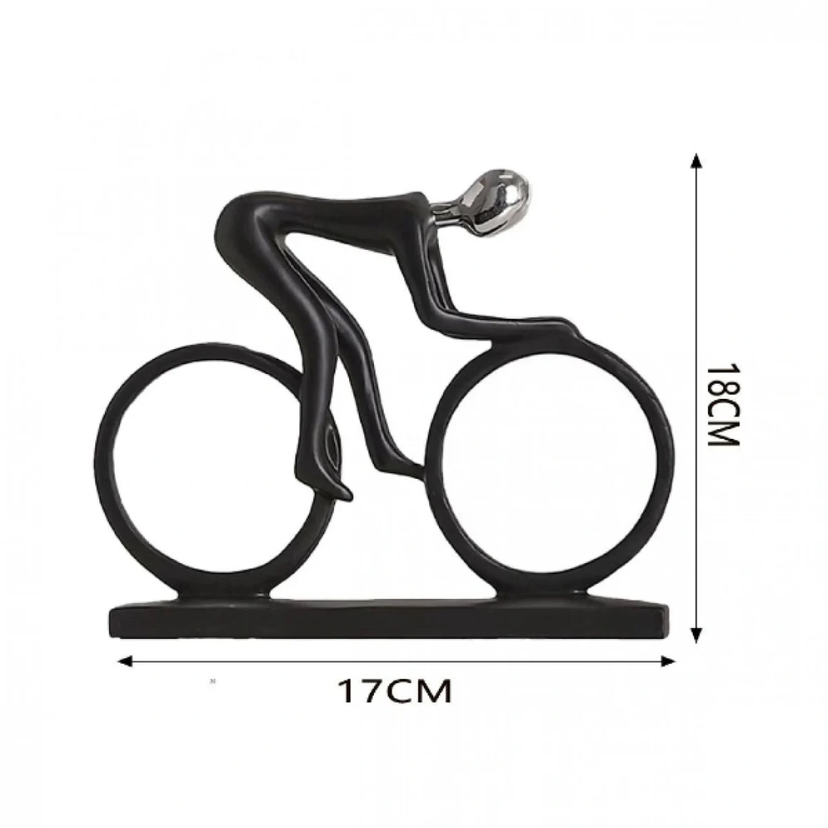 Διακοσμητική Φιγούρα Πολυρητίνης "Ποδηλάτης" Πολυρητίνης 18x17cm Μαύρο