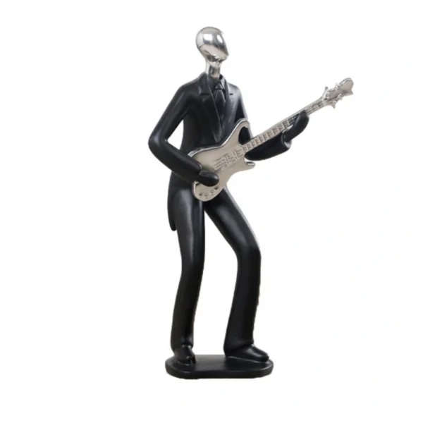 Διακοσμητική Φιγούρα Πολυρητίνης "Κιθαρίστας" Πολυρητίνης 27x9cm Μαύρο