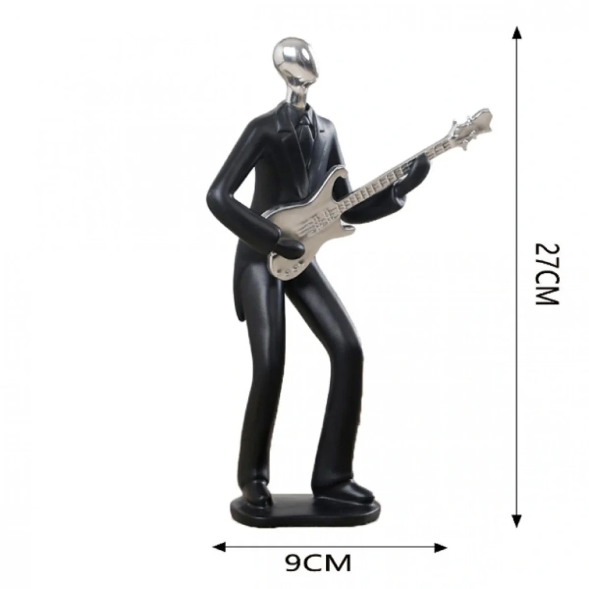 Διακοσμητική Φιγούρα Πολυρητίνης "Κιθαρίστας" Πολυρητίνης 27x9cm Μαύρο