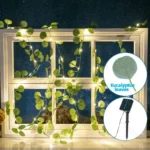 Ηλιακά LED Φώτα Θερμού Λευκού Φωτισμού 2700K με Τεχνητά Φύλλα Ευκάλυπτου 5m + 2 – Για Εσωτερική & Εξωτερική Διακόσμηση