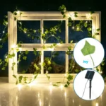 Ηλιακά LED Φώτα Θερμού Λευκού Φωτισμού 2700K με Τεχνητά Φύλλα Κισσού 10m + 2 – Για Εσωτερική & Εξωτερική Διακόσμηση