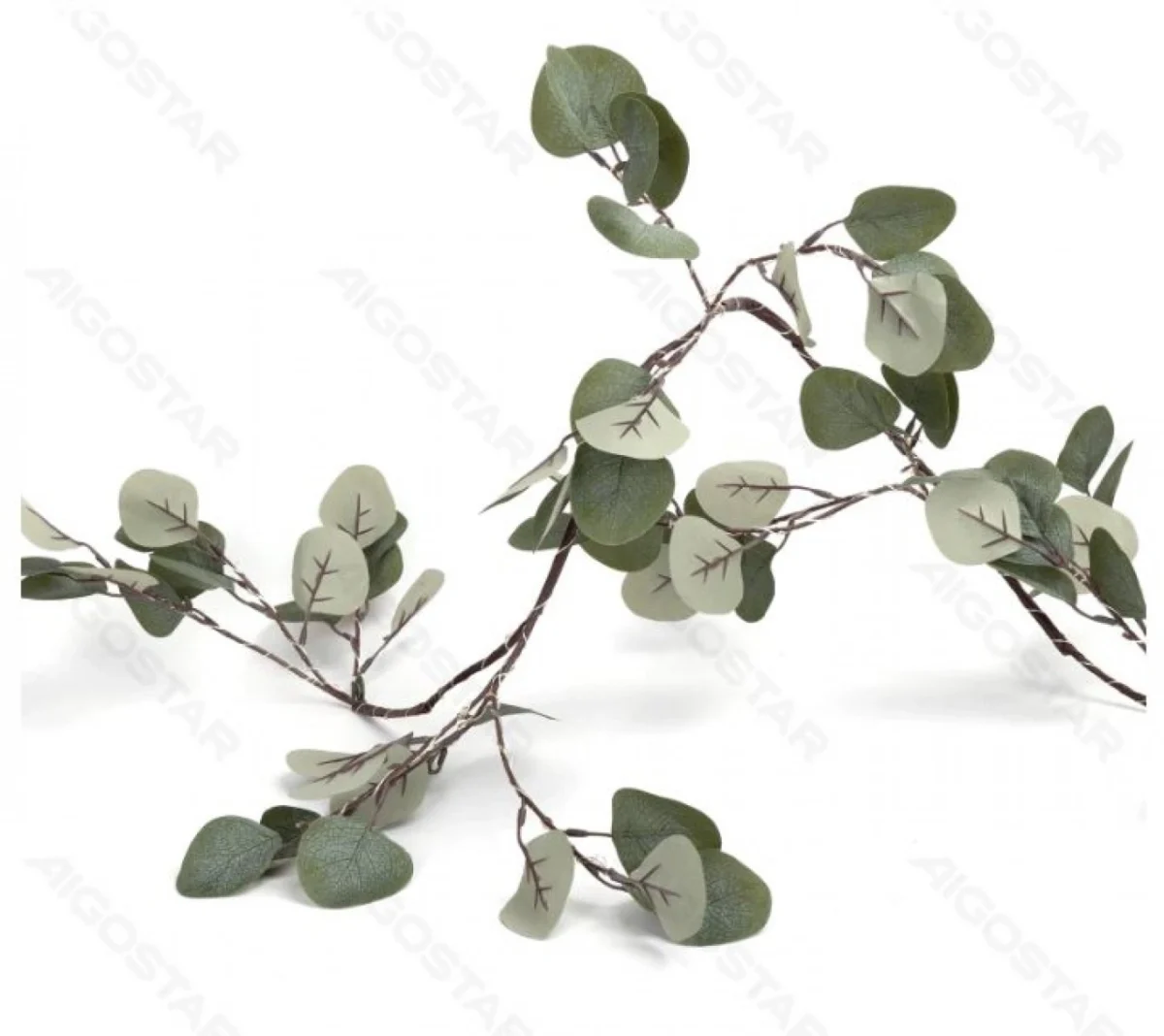 Ηλιακά LED Φώτα Θερμού Λευκού Φωτισμού 2700K με Τεχνητά Φύλλα Ευκάλυπτου 10m + 2m 110 LED – Για Εσωτερική & Εξωτερική Διακόσμηση IP65