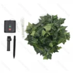 Ηλιακά LED Φώτα Κουρτίνα Θερμού Λευκού Φωτισμού 2700K με Τεχνητά Φύλλα Ευκάλυπτου 3m + 1m x 1m Υψος 70 LED – Για Εσωτερική & Εξωτερική Διακόσμηση IP65