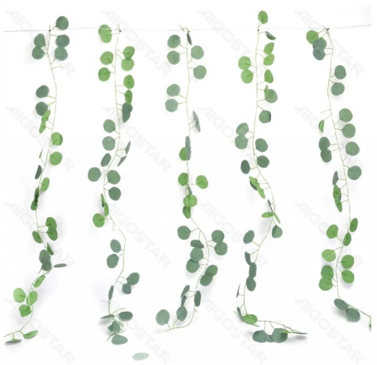 Ηλιακά LED Φώτα Κουρτίνα Θερμού Λευκού Φωτισμού 2700K με Τεχνητά Φύλλα Ευκάλυπτου 3m + 1m x 1m Υψος 70 LED – Για Εσωτερική & Εξωτερική Διακόσμηση IP65