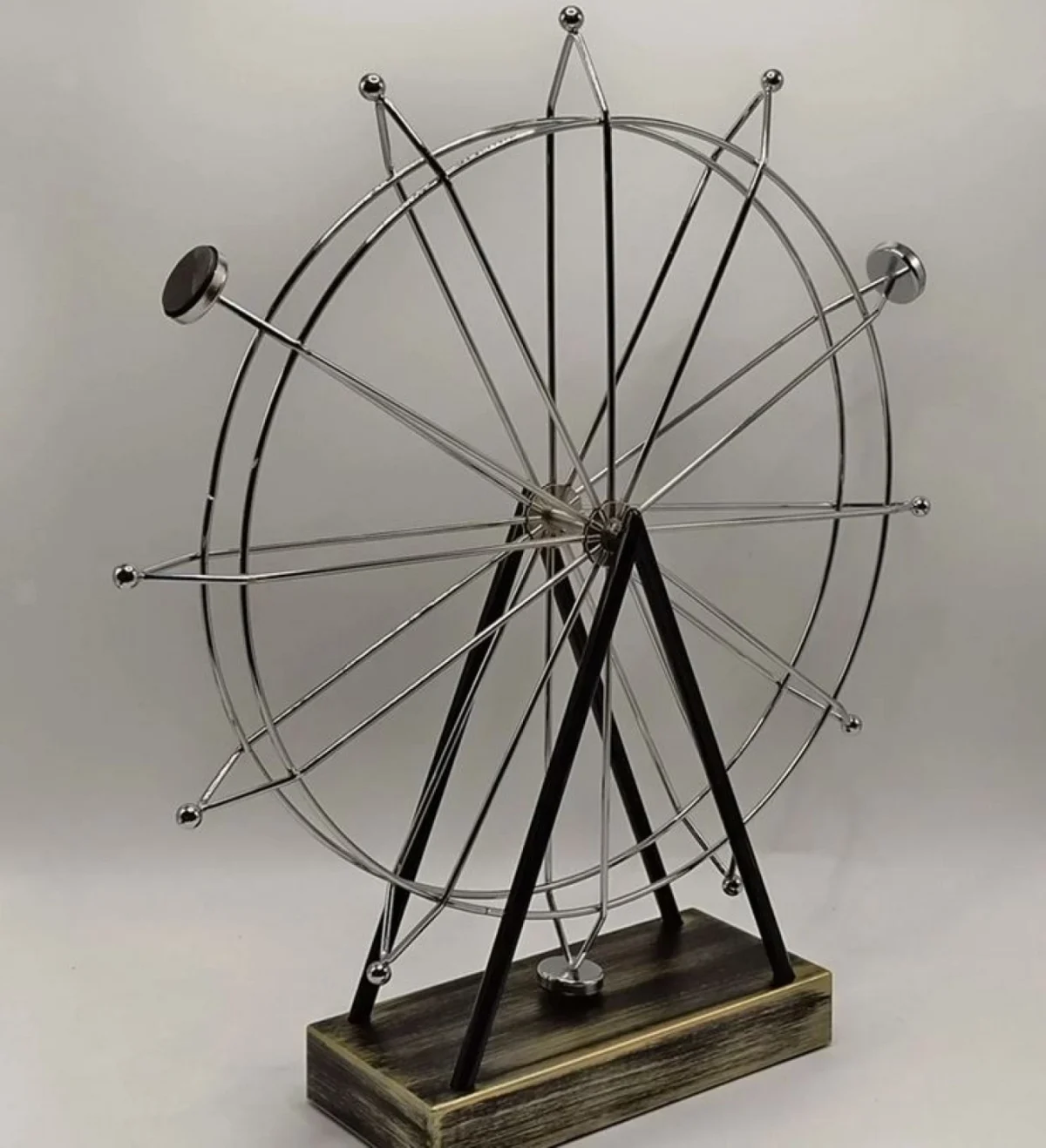 Επιτραπέζιο Διακοσμητικό Περιστρεφόμενη Ρόδα 41x37cm – Σφυρήλατο Σίδερο με Ξύλινη Βάση - London Eye