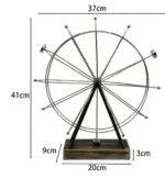 Επιτραπέζιο Διακοσμητικό Περιστρεφόμενη Ρόδα 41x37cm – Σφυρήλατο Σίδερο με Ξύλινη Βάση - London Eye