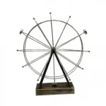 Επιτραπέζιο Διακοσμητικό Περιστρεφόμενη Ρόδα 41x37cm – Σφυρήλατο Σίδερο με Ξύλινη Βάση - London Eye