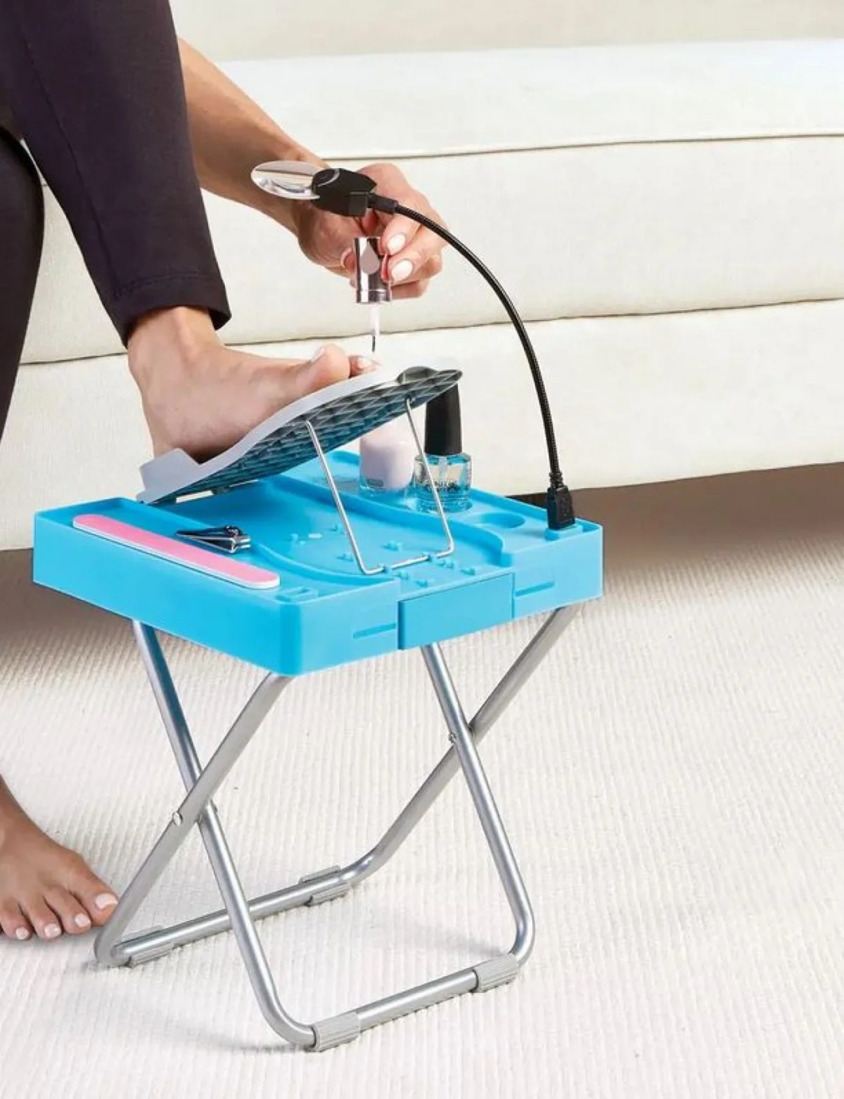 Κιτ Στήριξης Ποδιών για Πεντικιούρ με Ανεμιστήρα & Μεγεθυντικό Φακό LED