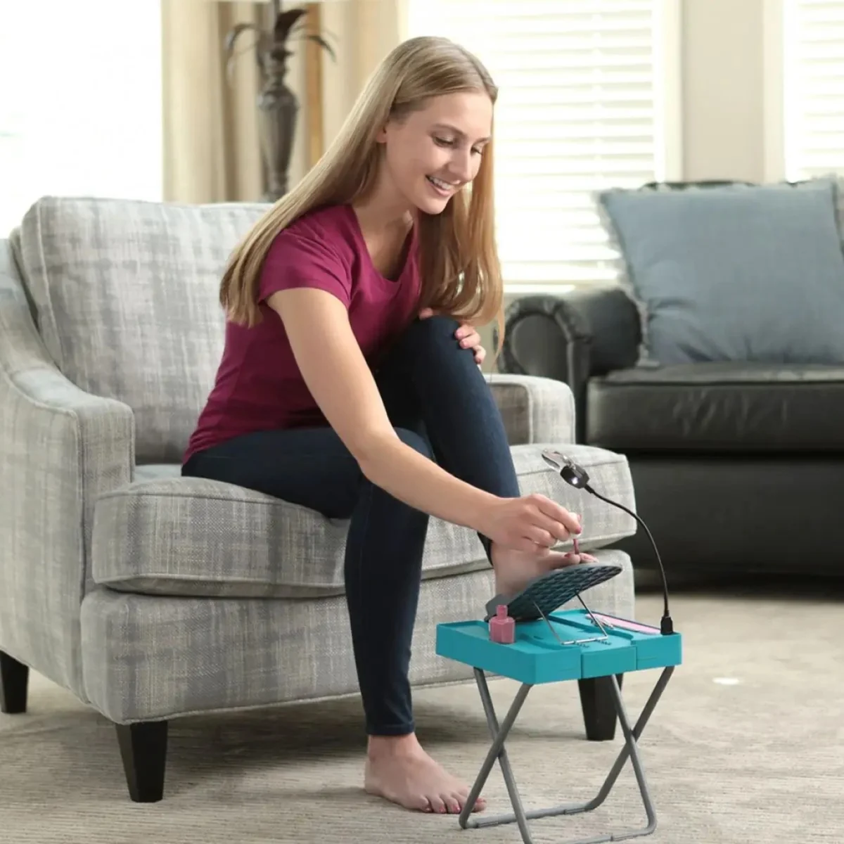 Κιτ Στήριξης Ποδιών για Πεντικιούρ με Ανεμιστήρα & Μεγεθυντικό Φακό LED