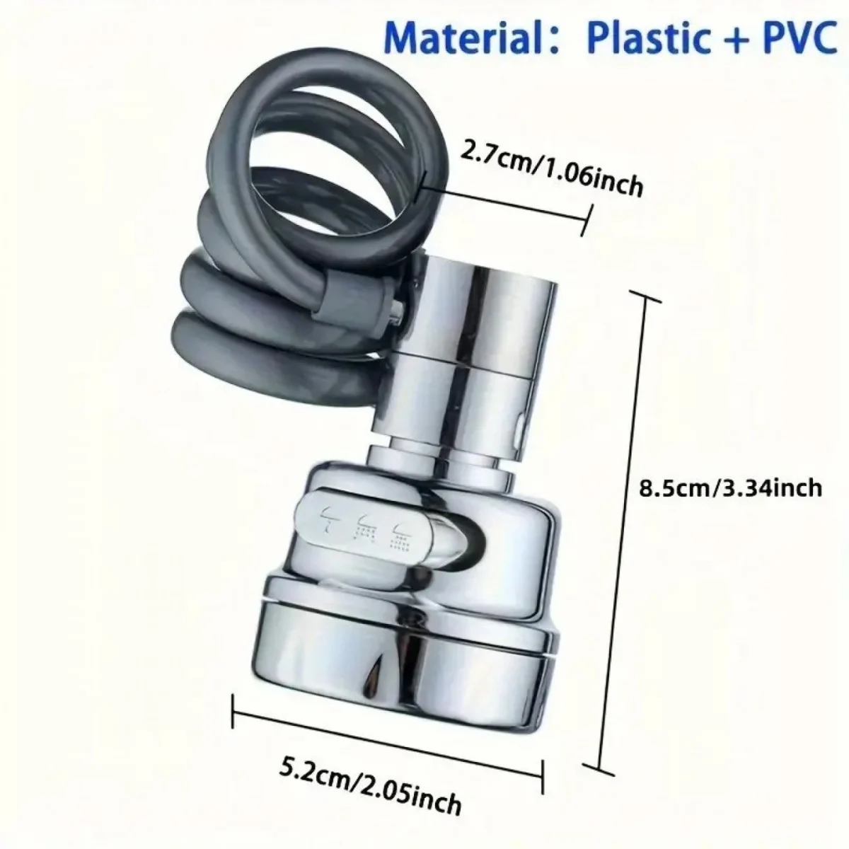 Αποσπώμενο Ντουζάκι Βρύσης με Σπιράλ και 3 Τρόπους Ροής Νερού