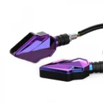 Σετ 2τμχ Φλας LED Μοτοσυκλέτας 12V 10mm με Διπλό Φωτισμό Μωβ – Κόκκινο, Πορτοκαλί