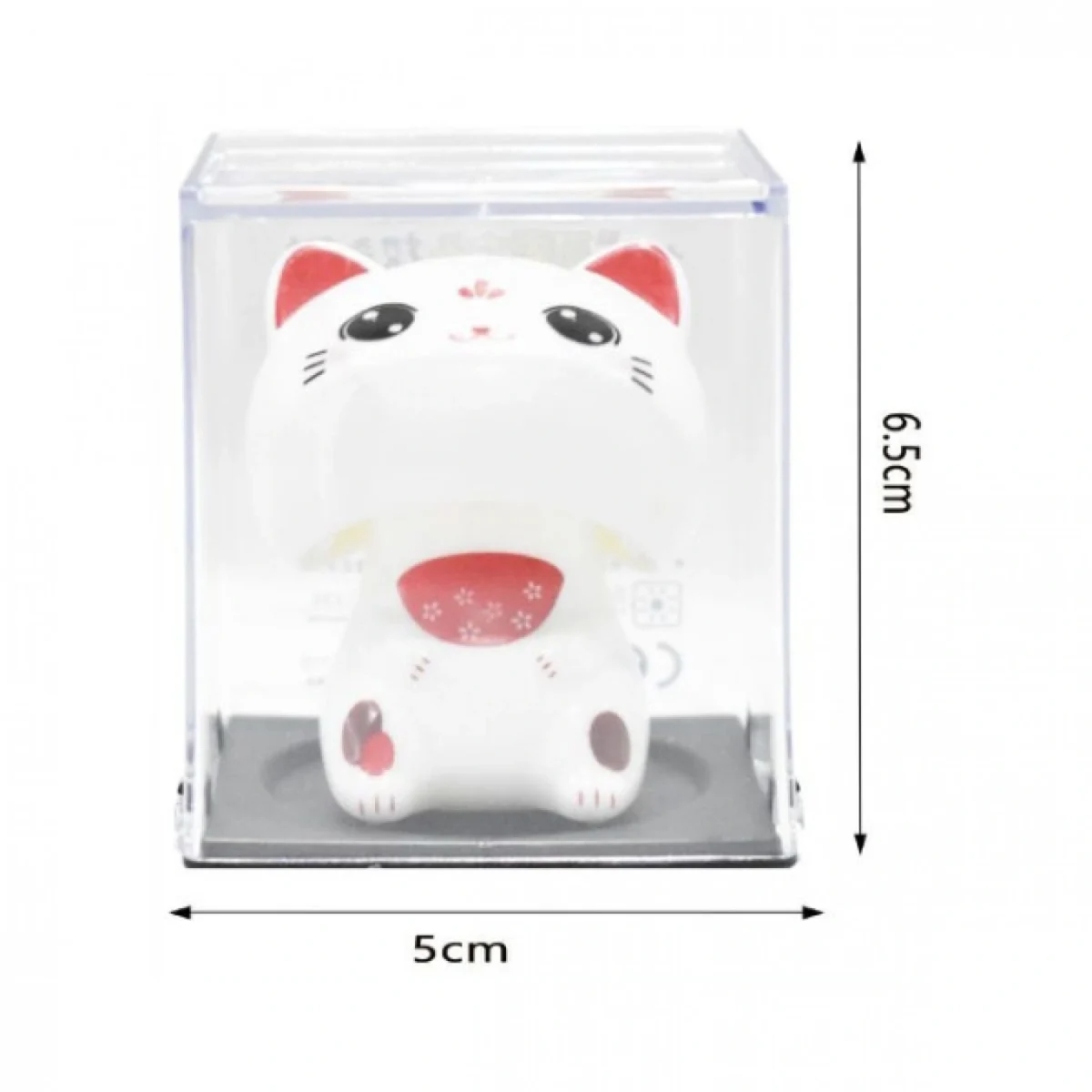 Διακοσμητική Τυχερή Λευκή Γάτα Καλωσορίσματος Ηλιακή - Feng Shui Welcome Cat 6,5cm Solar