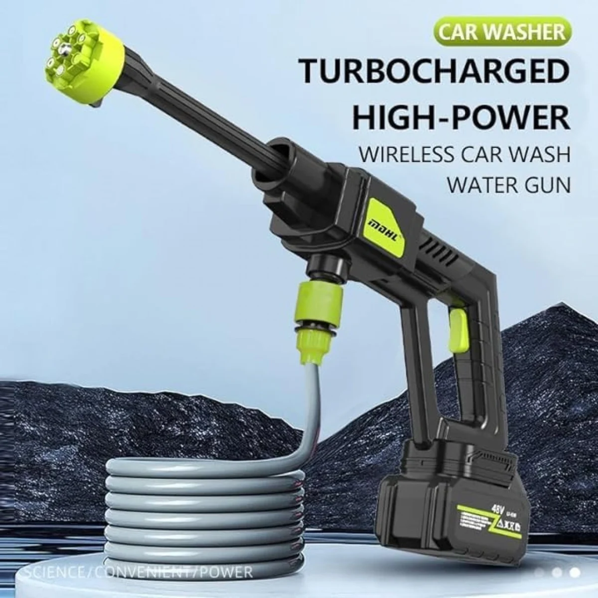 Φορητό Ηλεκτρικό Πιστόλι Πλυσίματος - Πιεστικό νερού 48V MDHL- 8100 30BAR με Ακροφύσιο 6 Λειτουργιών