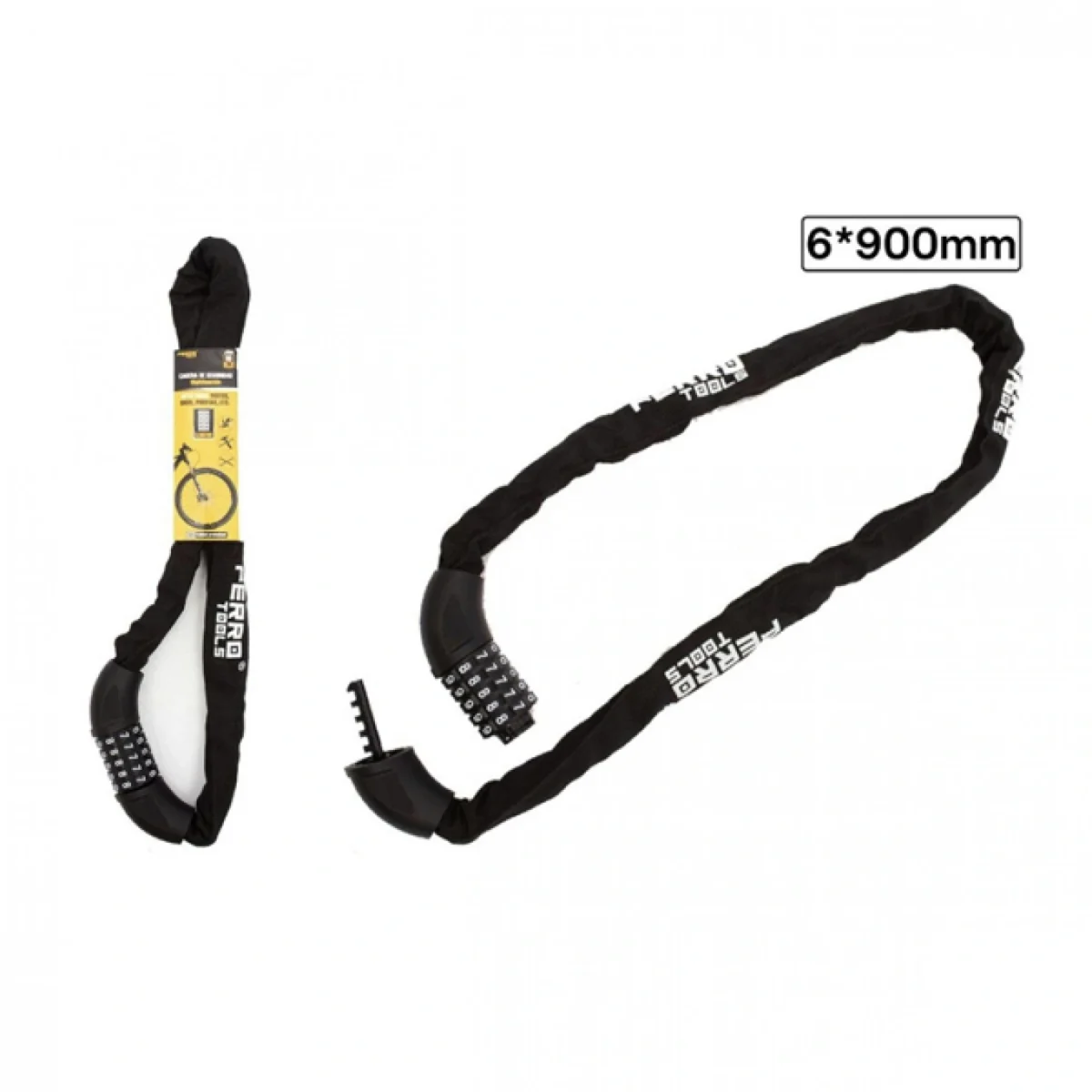 Αντικλεπτική Κουλούρα Μηχανής Ποδηλάτου με Επένδυση Υφάσματος 6x900mm