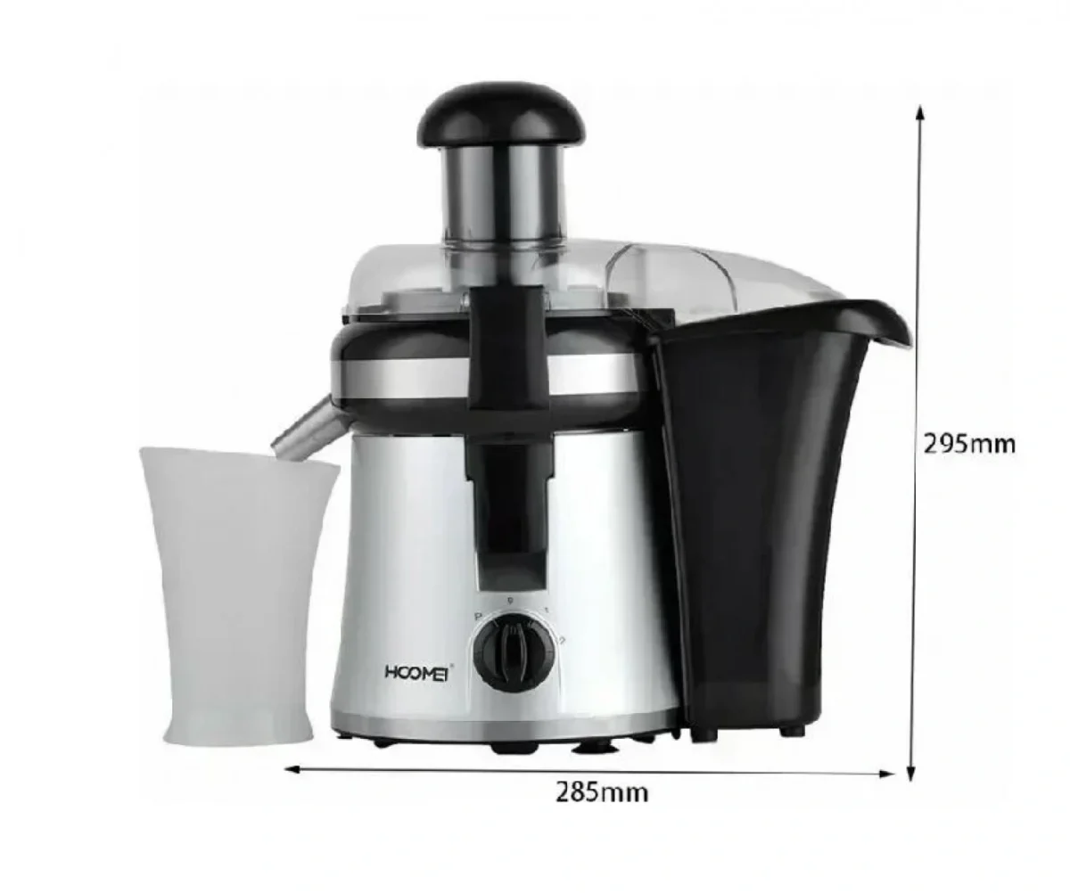 Αποχυμωτής 350W Ασημί – Φυγοκεντρικός, 2 Ταχύτητες, 1L Υπολείμματα, με Φίλτρο Inox HM-6925