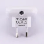 LED Φωτάκι Νυκτός Πρίζας με Αισθητήρα & 2 Θύρες USB Λευκό 4000K