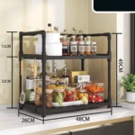 Ραφιέρα Αποθήκευσης 2 Επιπέδων για Κουζίνα - Φούρνο Μικροκυμάτων 49x48x26cm