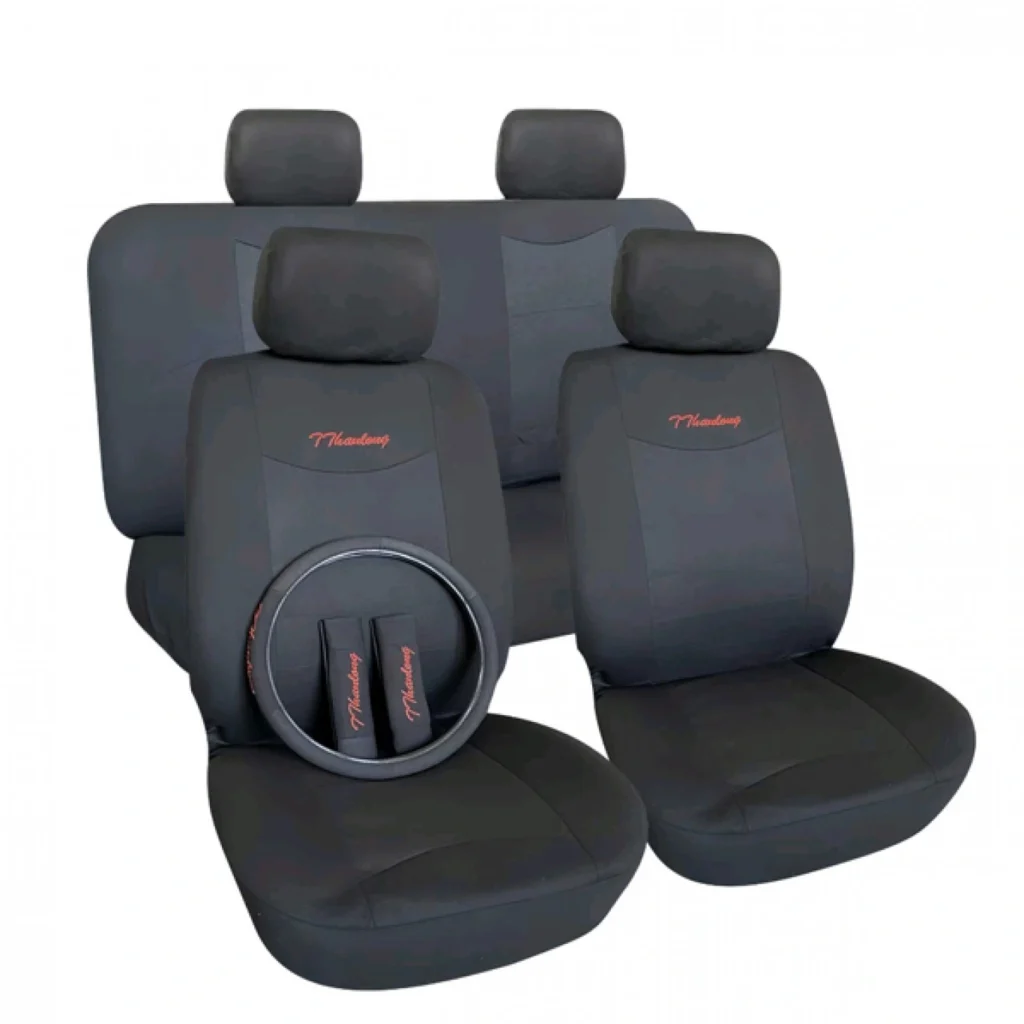 Πλήρες Σετ 10τμχ Universal Καλύμματα Καθισμάτων, Τιμονιού & Ζωνών Αυτοκινήτου – Πολυεστέρας