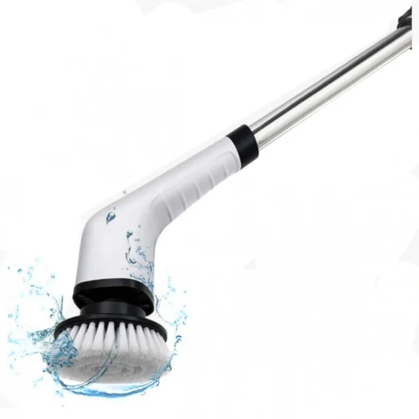 Επαναφορτιζόμενη Ηλεκτρική Βούρτσα Καθαρισμού Μπάνιου με Ρυθμιζόμενη Λαβή – 8 Ανταλλακτικές Βούρτσες Spin Scrubber Brush