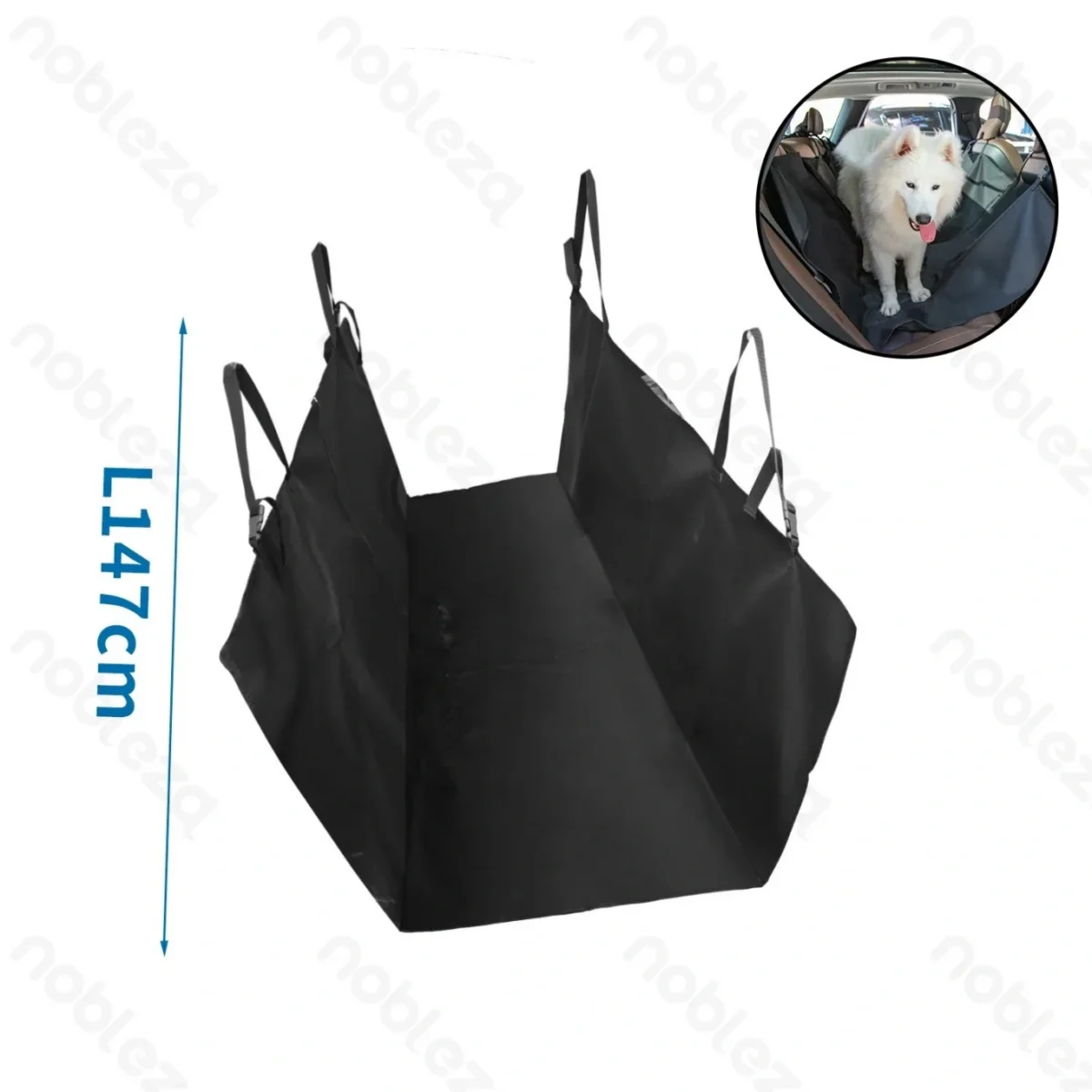 Προστατευτικό Κάλυμμα Αυτοκινήτου για Κατοικίδια 147x145cm – Μαύρο