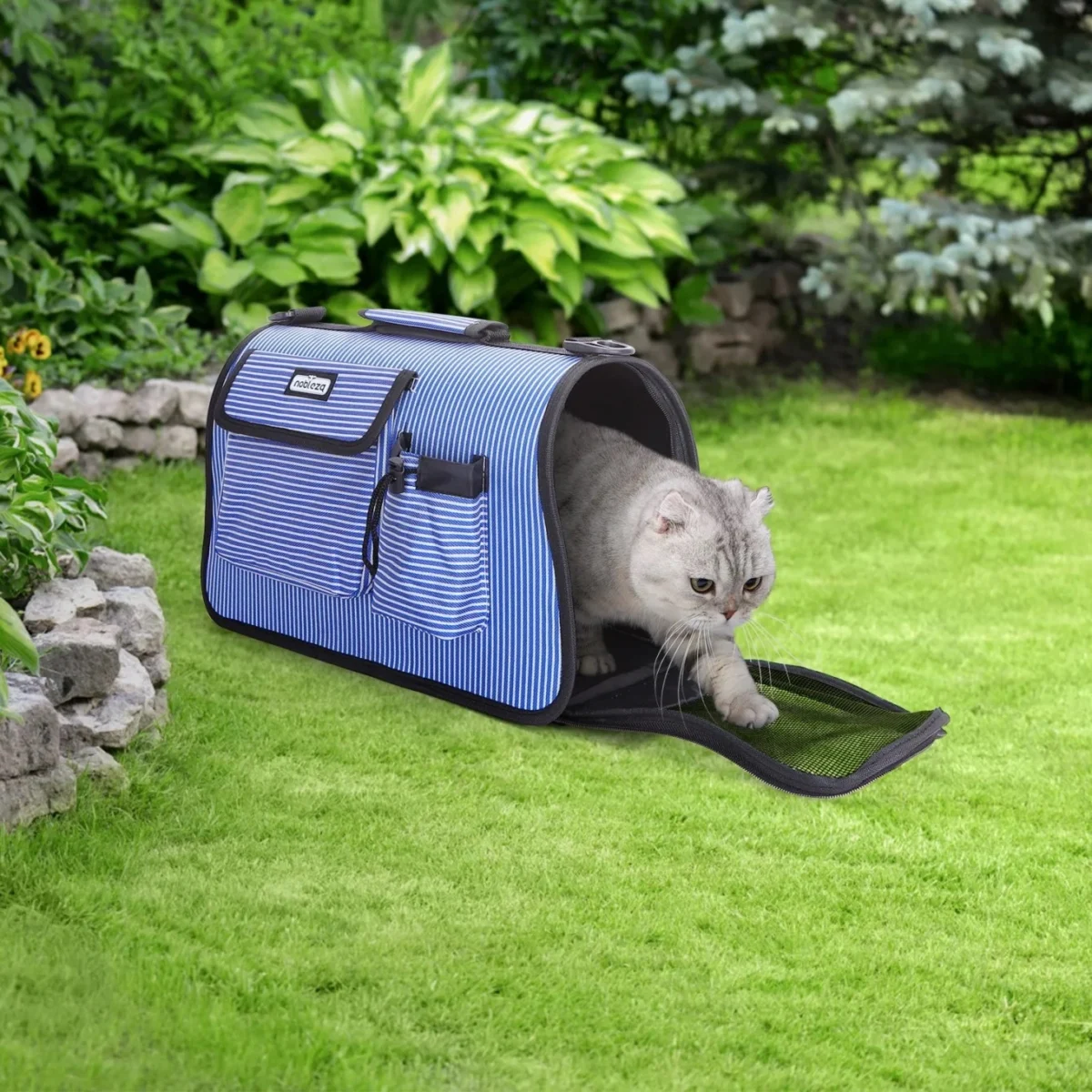 Ανθεκτική Τσάντα Μεταφοράς Κατοικίδιων με Αερισμό – 44.5x26x20cm Γαλάζιο