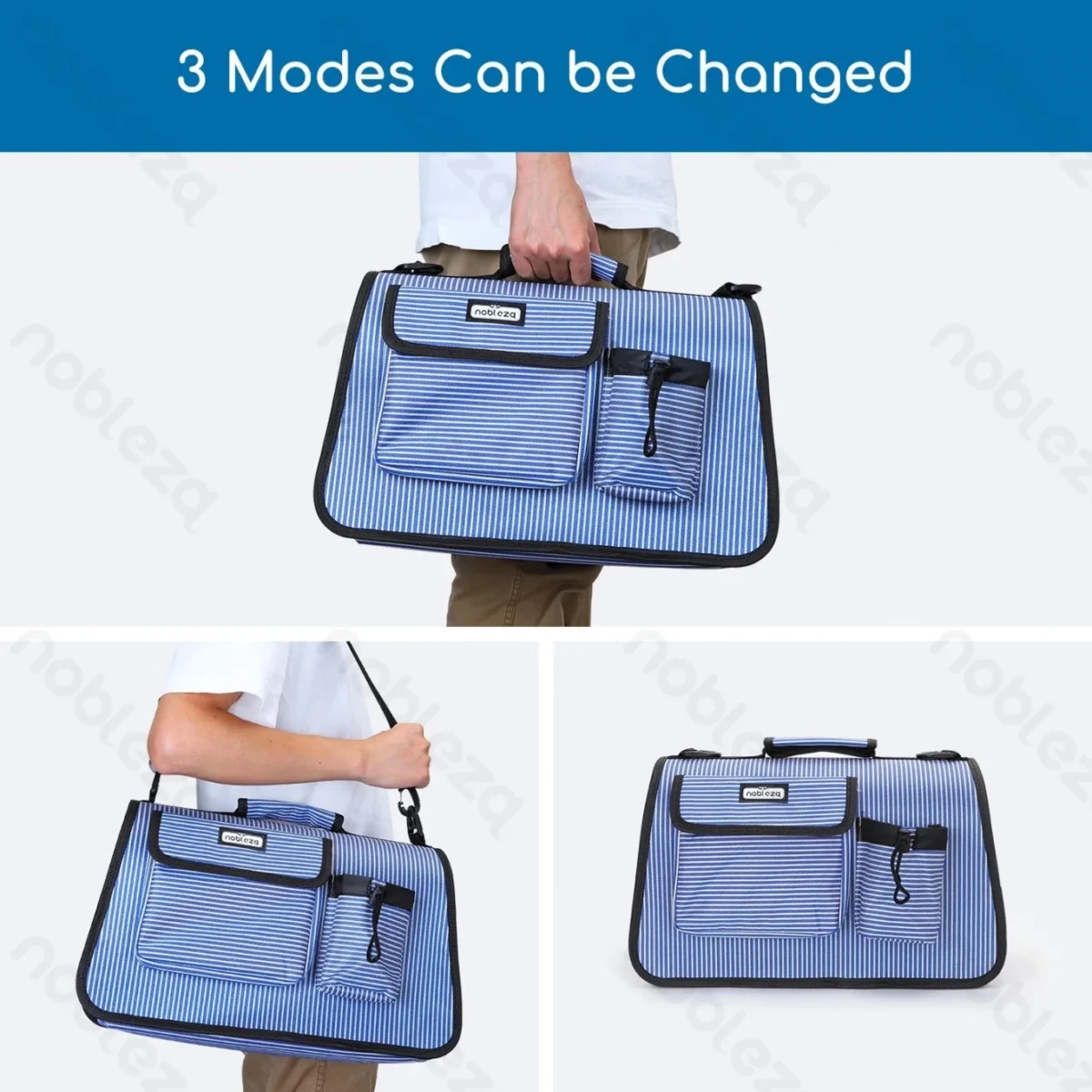 Ανθεκτική Τσάντα Μεταφοράς Κατοικίδιων με Αερισμό – 53.5x27x23cm Γαλάζιο