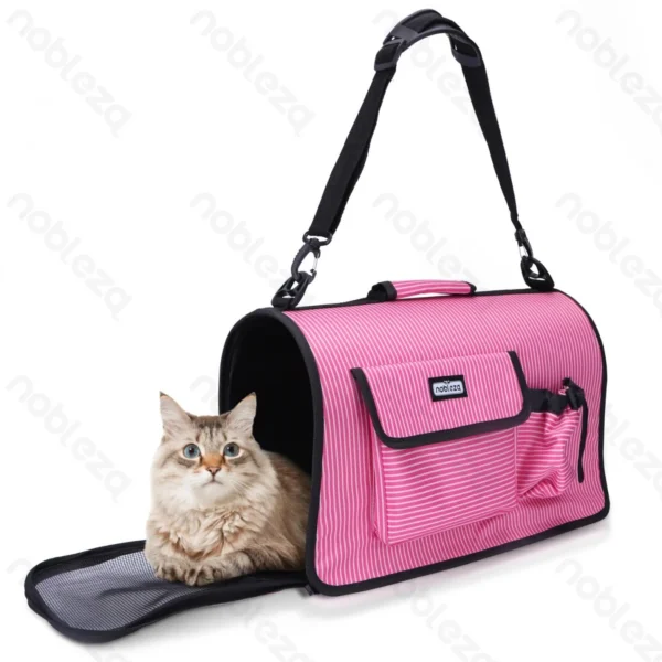 Ανθεκτική Τσάντα Μεταφοράς Κατοικίδιων με Αερισμό – 53.5x27x23cm Ροζ