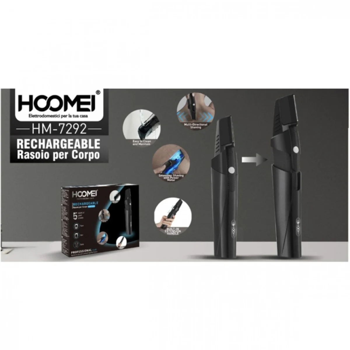 Ξυριστική Μηχανή Σώματος Hoomei HM-7292
