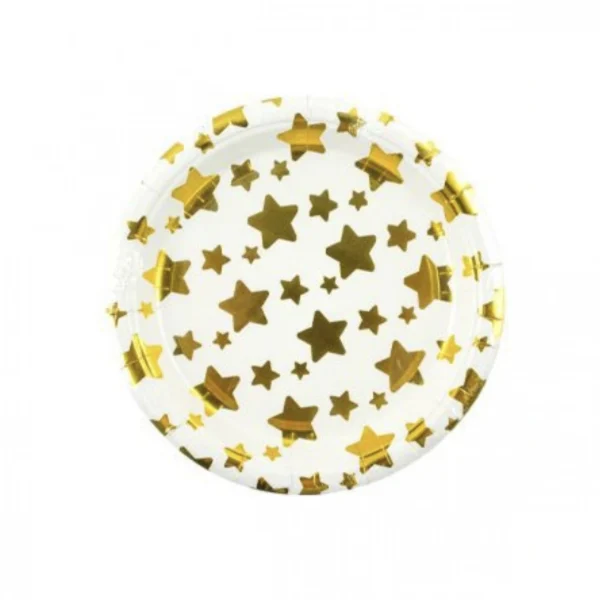 Σετ 12τεμ Χαρτοπετσέτες για Πάρτι με Χρυσά Αστερια – Gold Stars