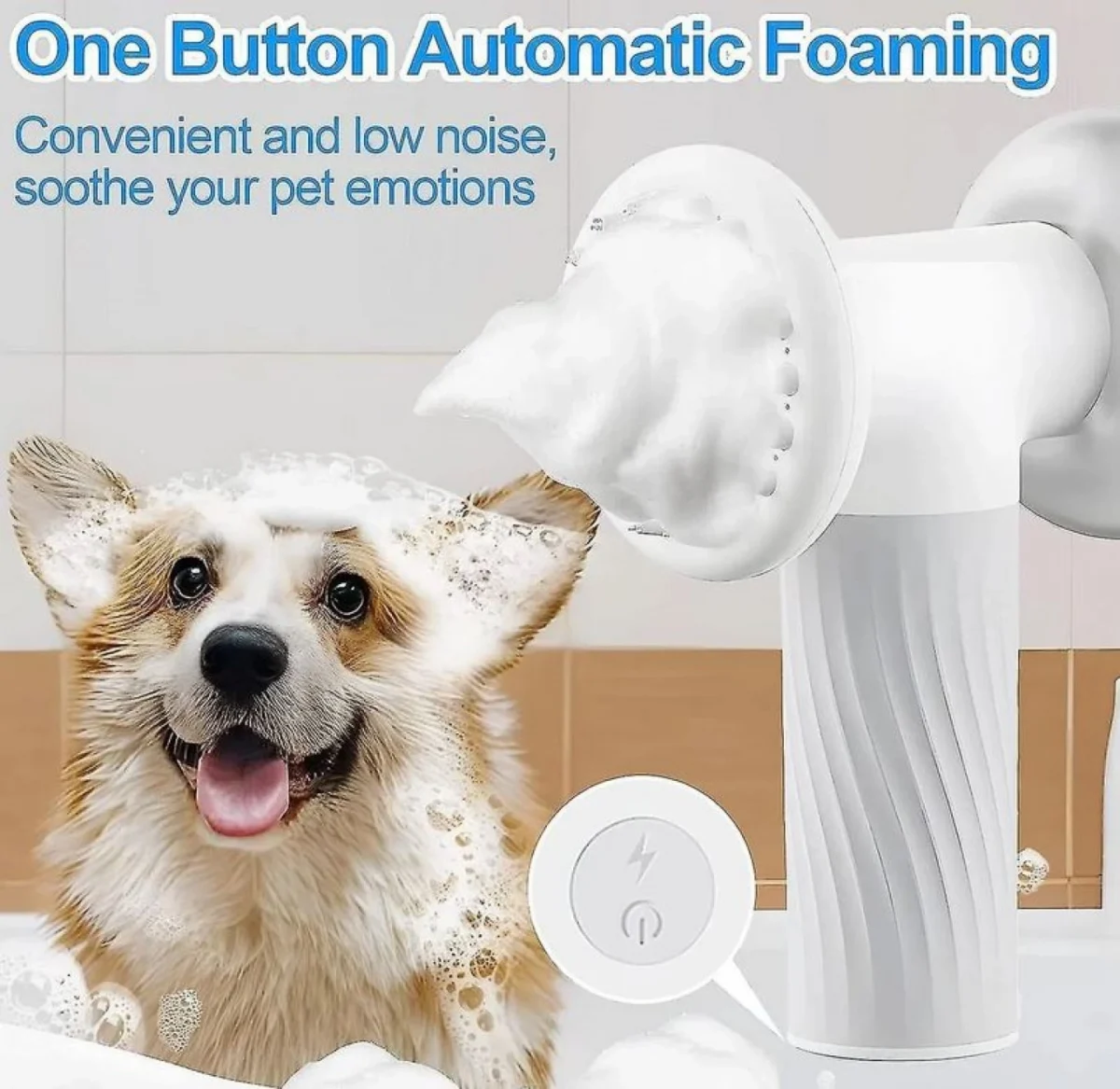 Επαναφορτιζόμενη Βούρτσα Μπάνιου για Κατοικίδια με Δοσομετρητή Σαπουνιού