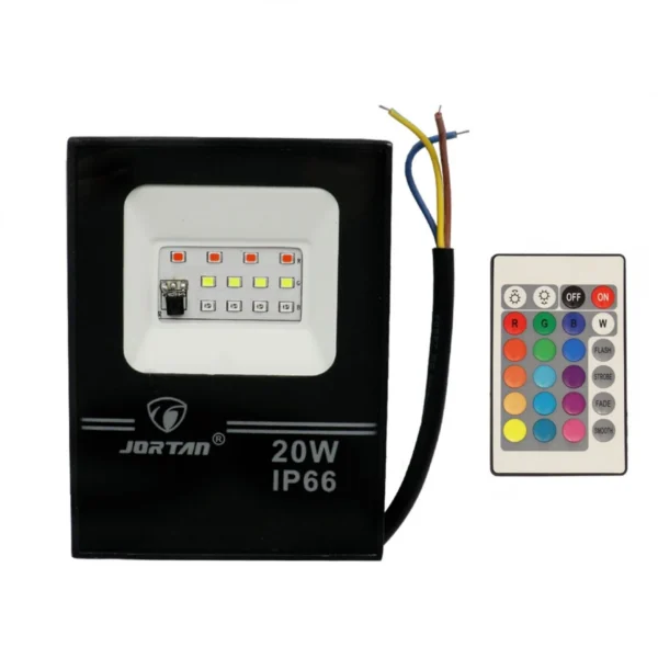 20W Slim RGB LED Προβολέας Αδιάβροχος με Τηλεχειρισμό & Εναλλασσόμενο Πολύχρωμο Φωτισμό