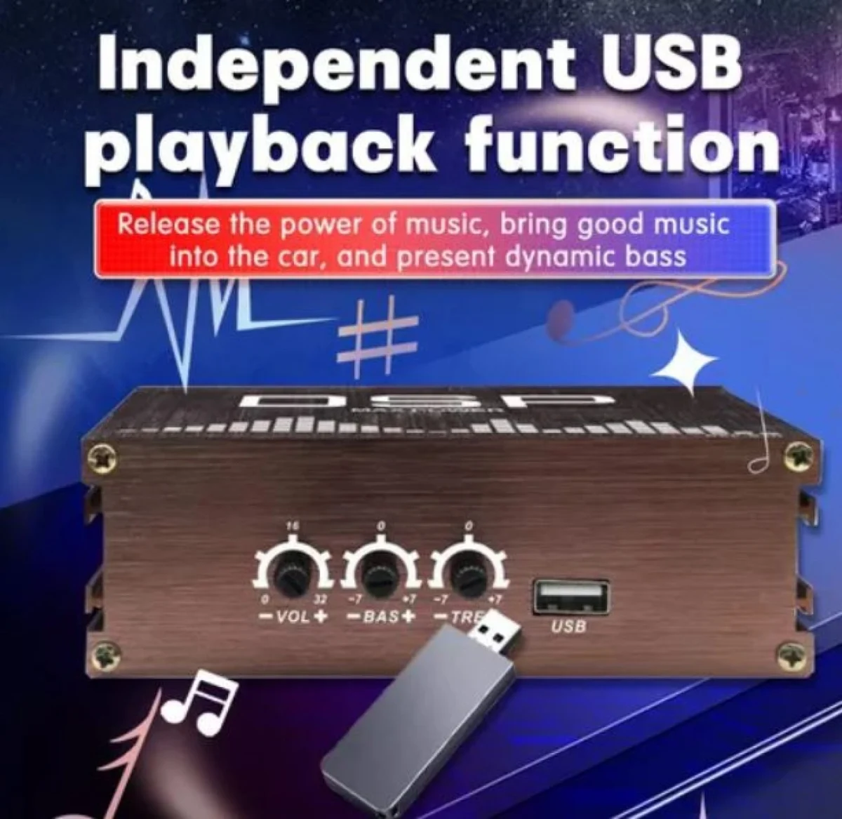 Ενισχυτής Ήχου Αυτοκινήτου DSP 4 Καναλιών 200W με Έλεγχο APP & USB