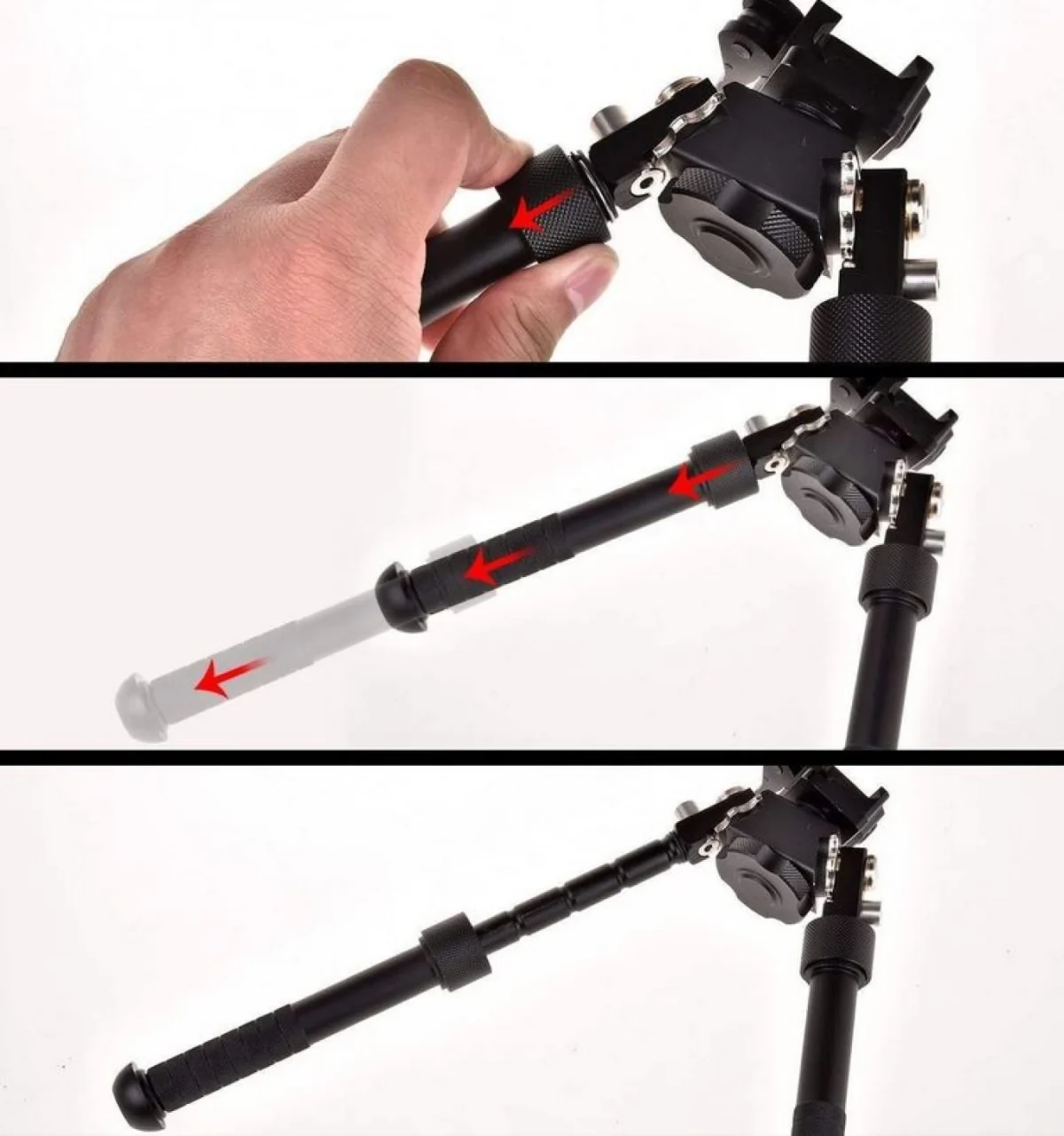 Δίποδο Τουφεκιού Ρυθμιζόμενου Ύψους 6-9” V8 360 Μοιρών με Ρυθμιζόμενο Σφιγκτήρα Ράγα