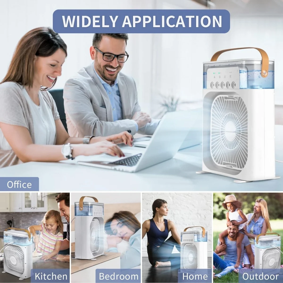 Φορητό Κλιματιστικό Usb - Ανεμιστήρας Ψύξης Αέρα με 3 ταχύτητες και 5 Οπές Ομίχλης Υγραντήρα και Φωτισμό 7 Χρωμάτων με Δοχείο 350ml