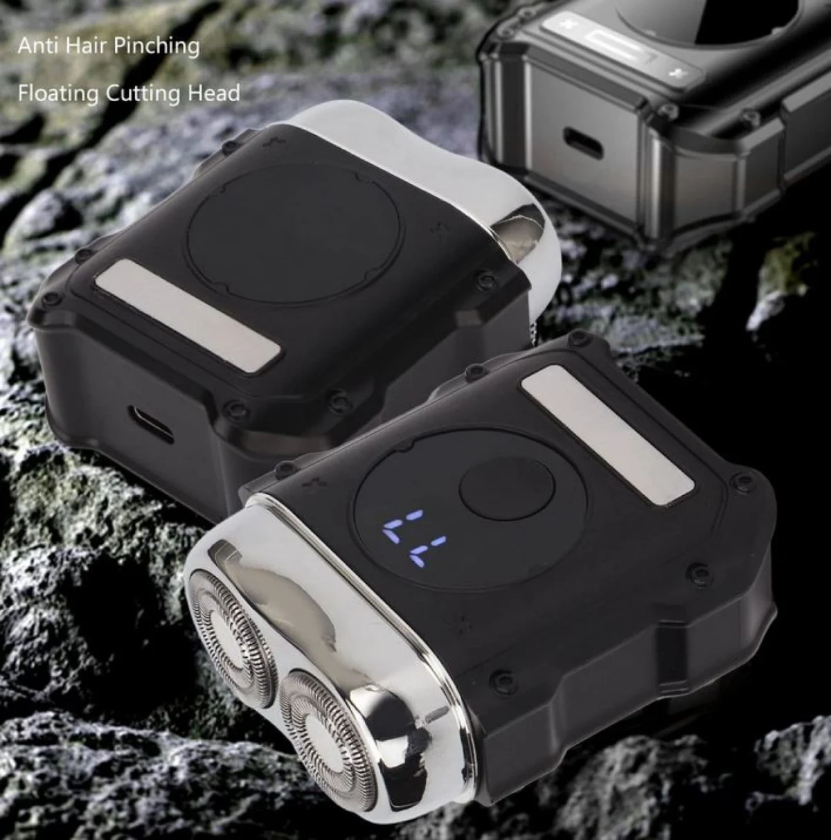 Ξυριστική Μηχανή D03 για Άνδρες – Επαναφορτιζόμενη, Αδιάβροχη, με 2 Κεφαλές και LCD Οθόνη
