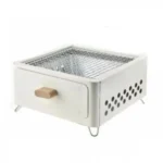 Αναδιπλούμενη Ψησταριά Κάρβουνου από Ανοξείδωτο Ατσάλι 33x29 cm Λευκή