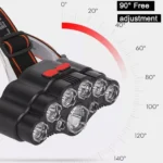 AB-Z1018 Αδιάβροχος Επαναφορτιζόμενος Φακός Κεφαλής με 9 Super Bright LED και 4 Λειτουργίες Φωτισμού