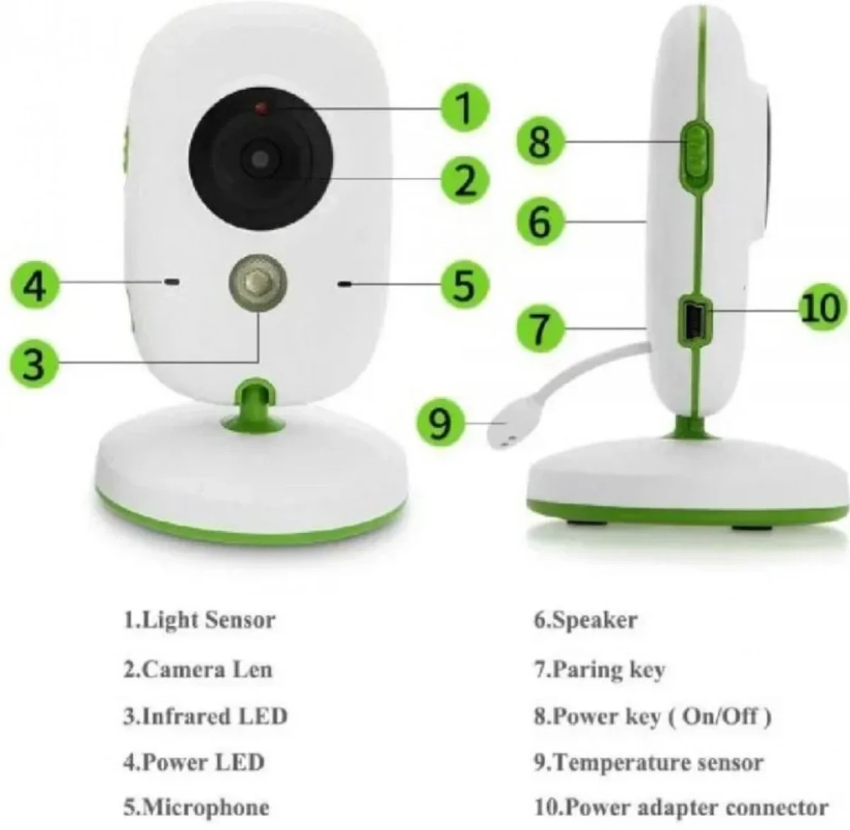 Ασύρματη Ενδοεπικοινωνία Μωρού με Κάμερα & Οθόνη 2.4″ – VB-605