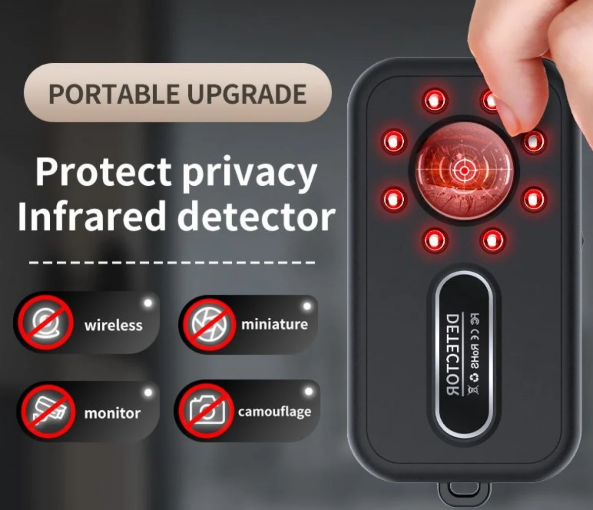 Φορητός Mini Ανιχνευτής Κρυφής Κάμερας με Επαναφορτιζόμενη Μπαταρία USB