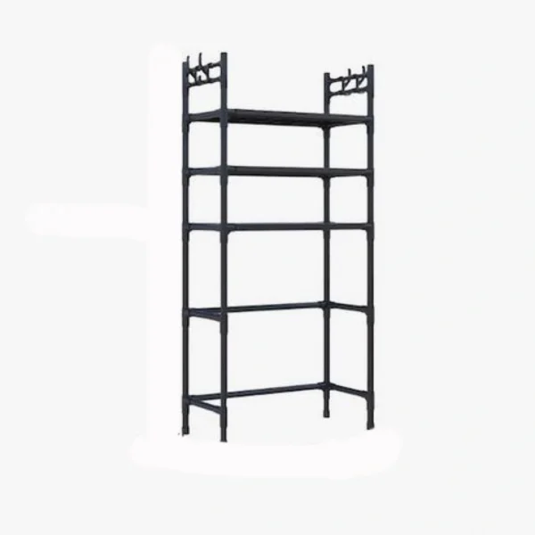 Επιδαπέδια Μεταλλική Ραφιέρα Μπάνιου με 3 Ράφια 63.5x26x169.2cm Μαύρη