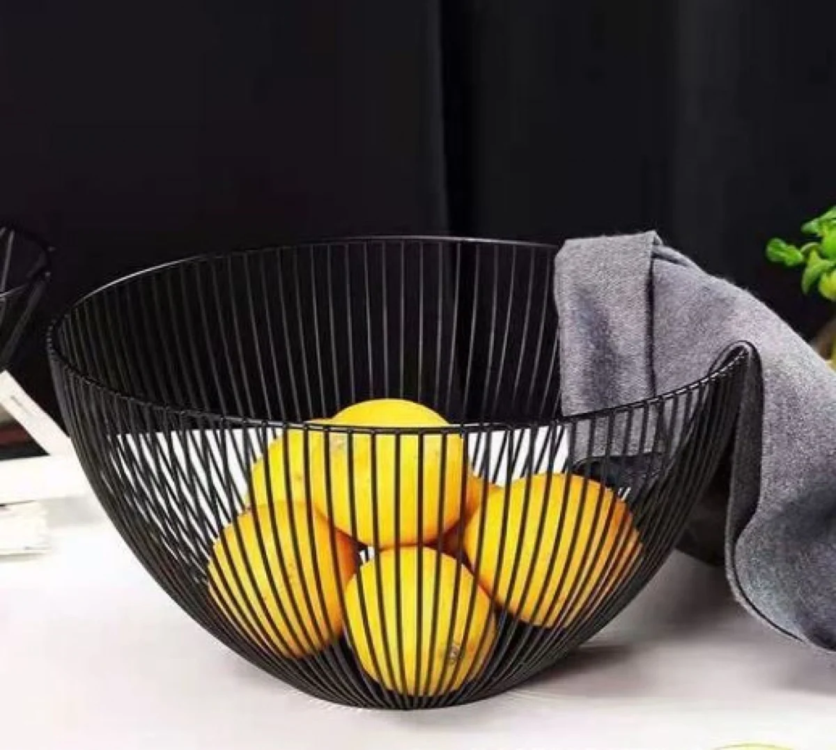 Μεταλλική Φρουτιέρα Nuera Μαύρη 25x13cm