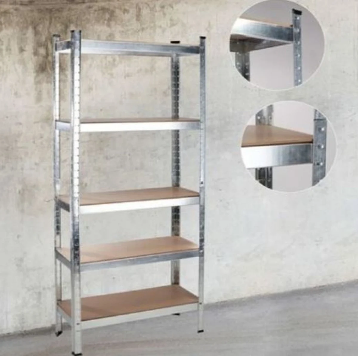 Μεταλλική Ραφιέρα με 5 Ράφια MDF 90x40x180cm