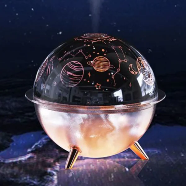 Αθόρυβος Υγραντήρας Υπερήχων 260ml με Προβολή Ωκεανού ή Σύμπαντος