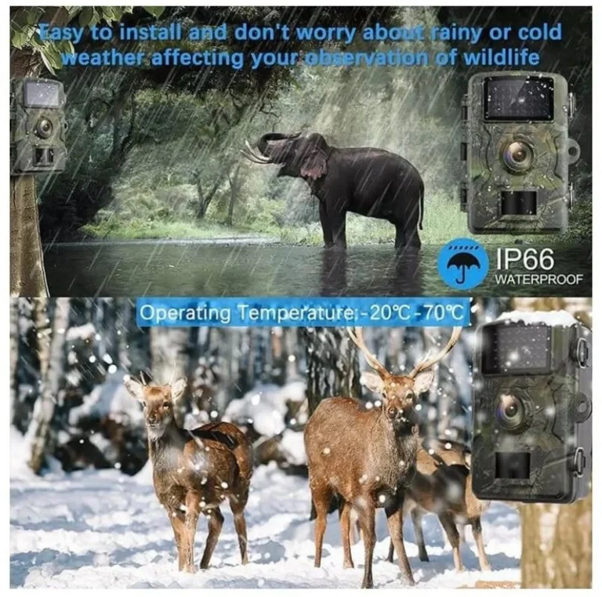 Αδιάβροχη Κάμερα Κυνηγιού Νυχτερινής Λήψης με Ανίχνευση Κίνησης