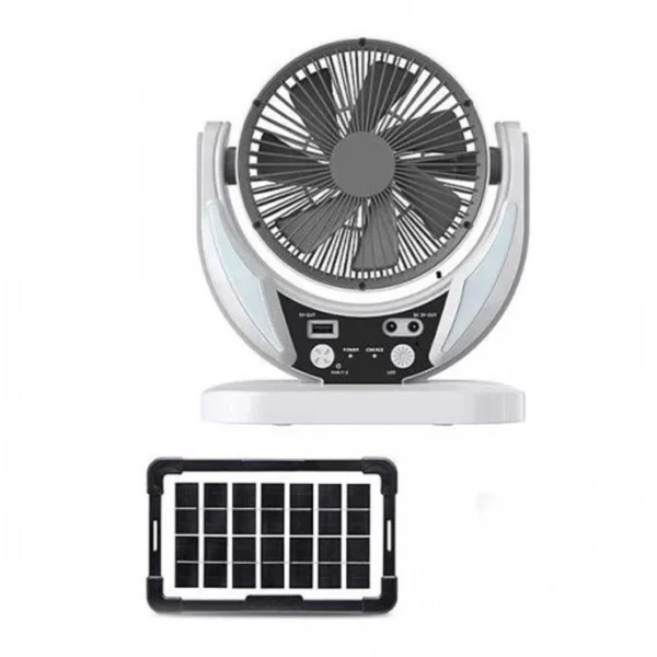 Επαναφορτιζόμενος Ηλιακός Ανεμιστήρας 6″ με Ξεχωριστό Πάνελ & LED Φωτισμό GD-8025