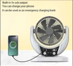 Επαναφορτιζόμενος Ηλιακός Ανεμιστήρας 6″ με Ξεχωριστό Πάνελ & LED Φωτισμό GD-8025