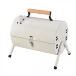 Φορητή Ψησταριά Κάρβουνου με Καπάκι – Λευκή με Εστία 26x42cm